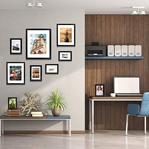 Vsadey Picture Frames Set of 10, 11x14/8x10/5x7/4x6 Inch Photo Frame, Black Collage Picture Frames Kit for Home, Gallery and Office Wall & Table Top Decoration