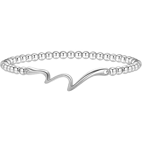 Stocking Stuffers for Women Beaded Stretch Handmade Ball Charm Bracelet Dainty Stac...