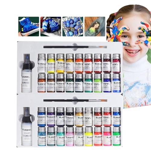 La Mejor Lista de Juegos de textiles para comprar hoy. 42 LMKB Pintura Textil 36 Colores/Juego, Apto para Niños y Adultos,Para Artes En Ropa, Zapatos Y Lienzos (36 Colores/Juego)
