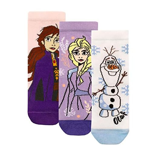 Disney Calcetines Paquete de 3 para Niñas Frozen Multicolor 31-36