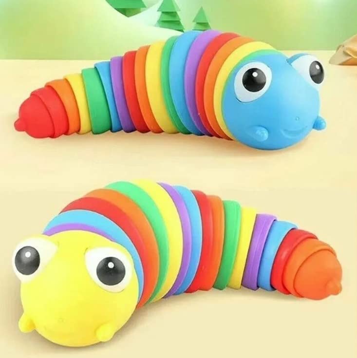 FIZLOZ Kids Toy, Small Slug Fidget Toys, Baby Toys, Sensory Toys for Kids, Vivid Toys, Clicky Sound Toy, Flexible Stretchable Joints for Anxiety, Autism and Stress Relief , Gift for Adults, Toddlers (B0BY1YH3VL) Amazon Price History, Amazon Price Tracker