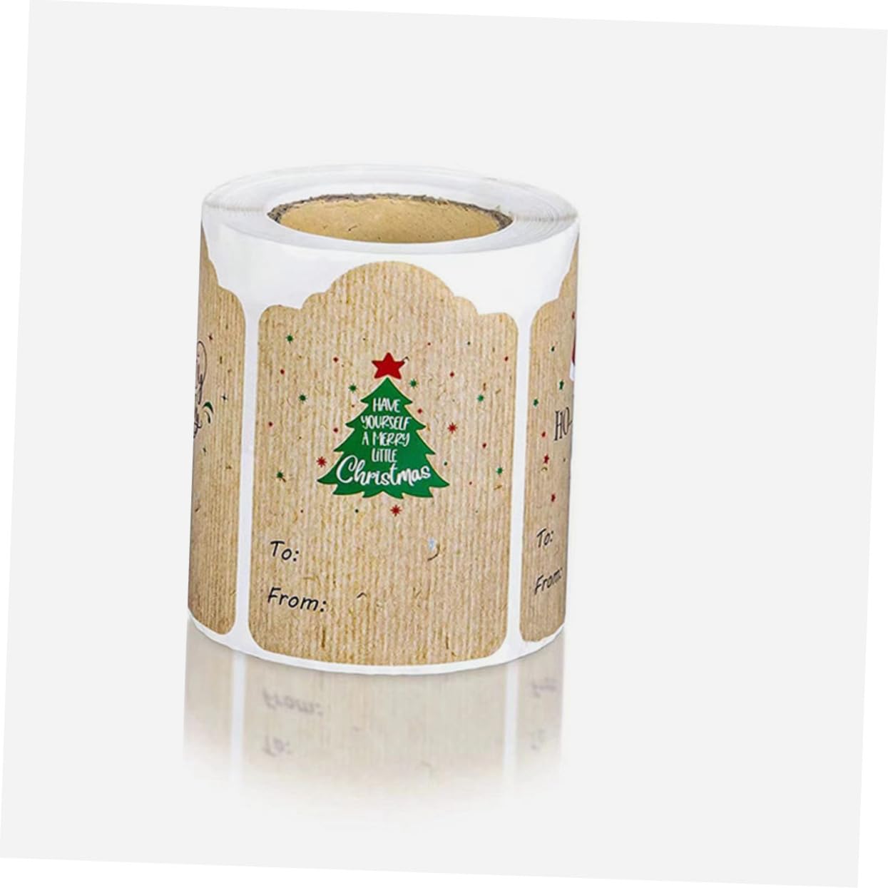 STOBOK 2rotoli Adesivi Natalizi Carta Kraft Etichette Decorative Autoadesive Design Festivo Per Regali e Decorazioni Natale