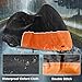 Trike Cover, Waterproof 3 Wheel Motorcycle Cover for Harley Davidson, Honda Goldwing, Kawasaki Trike Accessories, with Windproof Buckle, Reflective Strap, Black&Orange