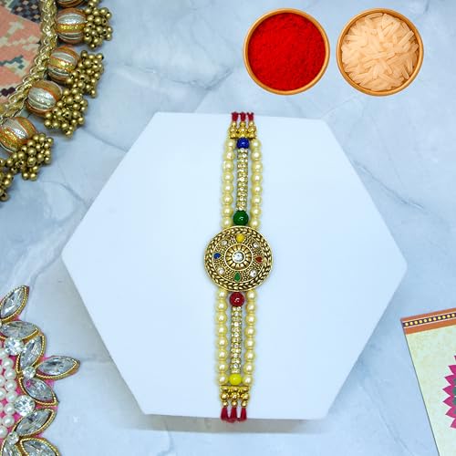 Image of Canton Rakhi For Brother With Chocolate Gift Hamper, Rakhi With Chocolate, Pack of 2 Designer Rakhi For brother (Design-71)