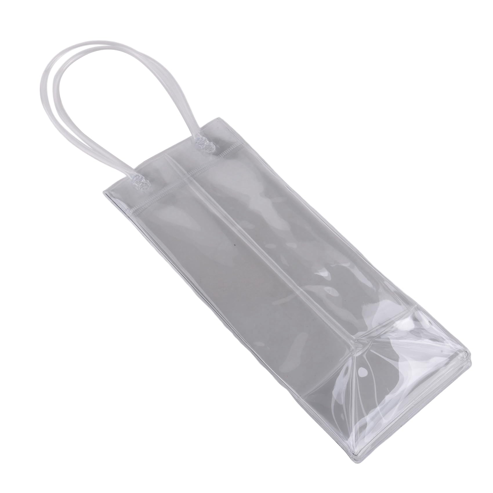 MARALANG Pack of 20 Wine Cooler Bag Ice Bag Transparent PVC Portable Wine Bottle Cooler Bag Champagne Ice Bag with Handle