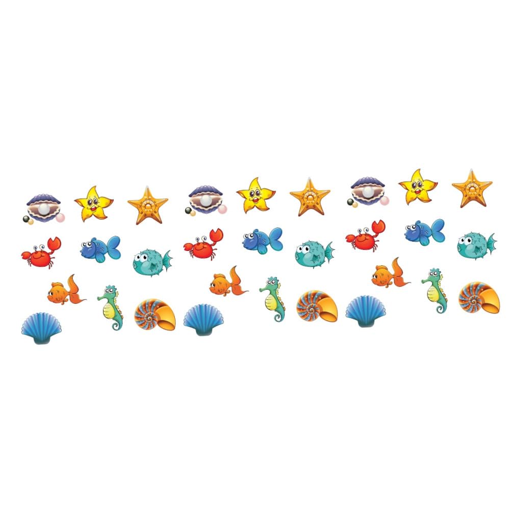 STOBAZA 3piezas Pegatinas Antideslizantes De Cartoon para Bañera y Suelos De Baño Diseño De Animales Marinos Adhesivas y Creativas Seguridad para Superficies Resbaladizas