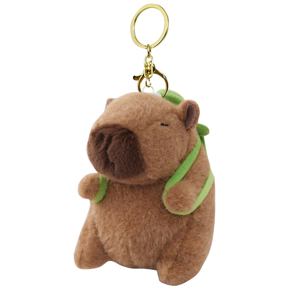 Obumi Capybara Plush Keychain with Keyring and Pendant, Super Soft Cartoon Capybara, Gray
