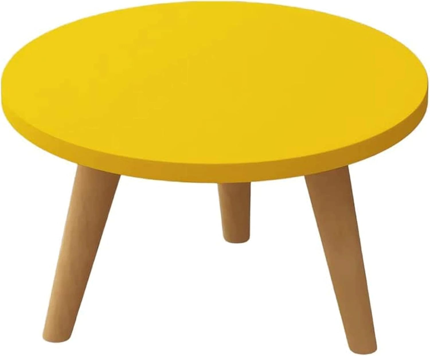Nightstand Round/Square Coffee Table Wooden Nesting Sofa Side Table Small Dining Table Living Room Bedroom Furniture End Table Home Decor Night Stand (Yellow 40cm*33cm)