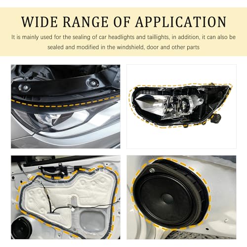 Image of 13Ft Headlight Sealant Butyl Tape,Butyl Sealant Tape with 3 /8 inch Diameter for Waterproof Sealing Tape with Deluxe Package,Practical Car Accessories Butyl Rubber Sealant Fit RV Car