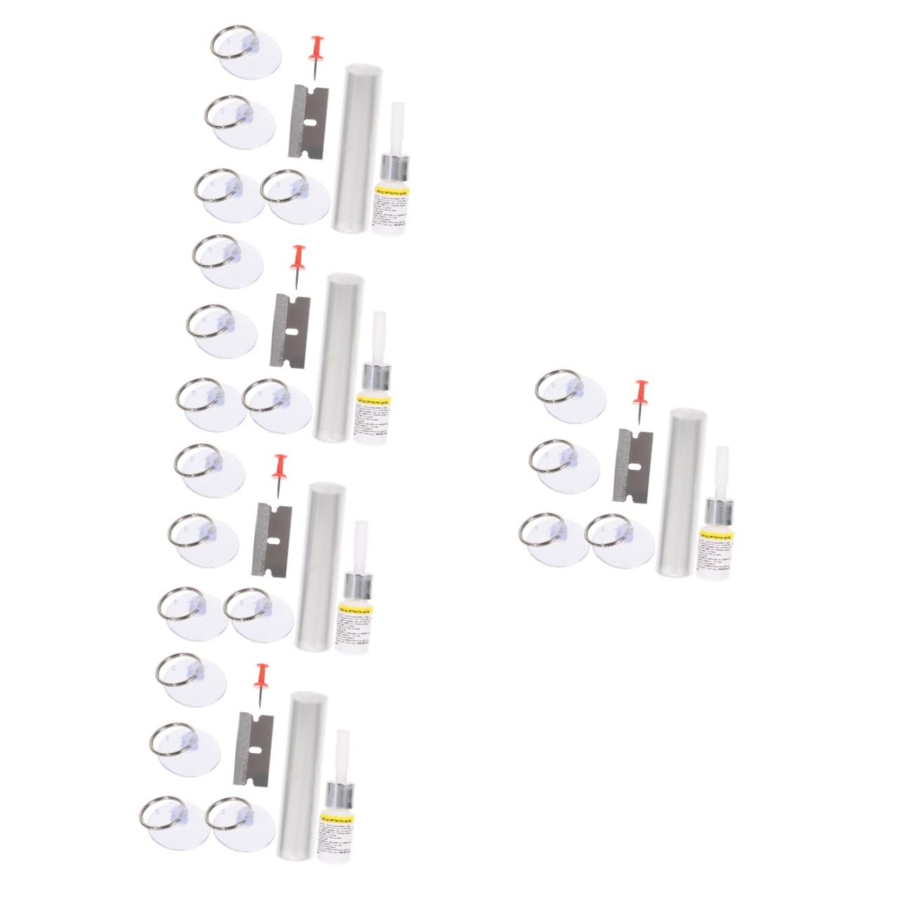 Amosfun 5 Juegos Kit de Reparación de Grietas para Parabrisas Reparador de Arañazos de Vidrio para Automóviles Efectiva y Práctica para Daños Ventanas de Coche