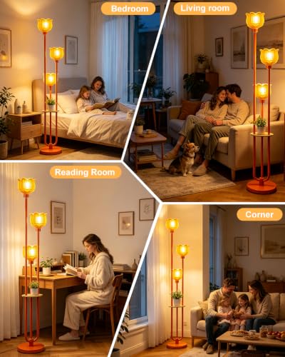 Image of Lightdot Globe Floor Lamp with LED Bulbs Included, Dimmable Floor Lamps,Unique Modern Standing Tall Lamp for Bedroom Living Room /Sofa Beside /Corner Decor-Gold