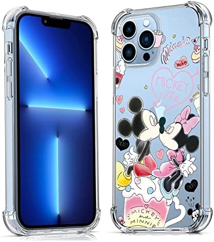 Oqplog Heart Minie Mikey TPU Case for iPhone 12 Pro Max Cartoon Clear Cute Girly Character Fun Cases for Girls Kids Boys Teens,Kawaii Soft Cool Funny Phone Cover for iPhone 12 Pro Max 6.7 Inches