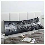 Binvinzy New York Skyline Body Pillow Pillowcase Soft Long Pillow Case Protector Black White New York Decorative Home Body Pillow Covers Body Pillow Cushion Cover for Bedroom,Couch,Sofa,20'X54'