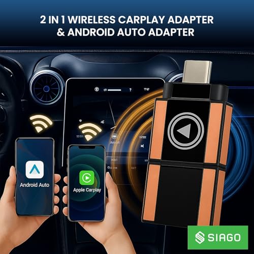 Image of SIAGO SIA391 Wireless CarPlay & Android Auto Converter | Smart Dongle with Wi-Fi & Google Play Access