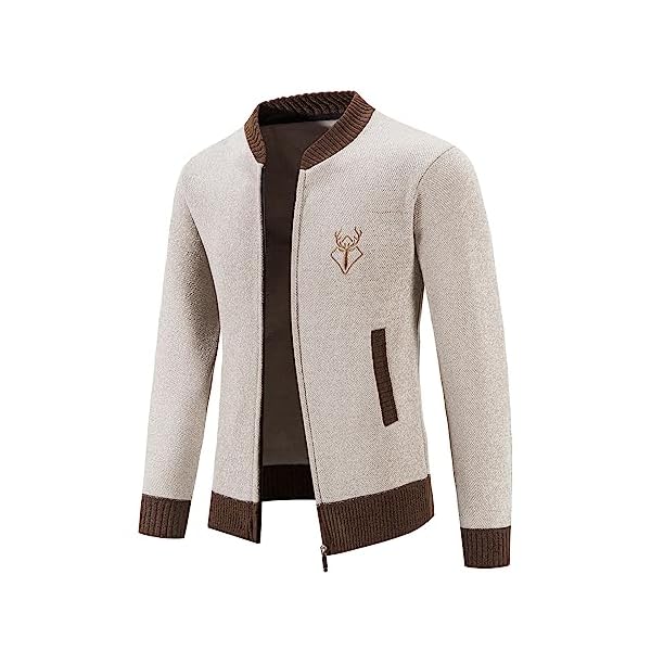 Mylldey Mens Casual Full Zip Cardigan Sweaters Cable Knit Jacket Sweater Men, US Size