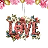 Amor artículo decorativo – bidimensional acrílico coleccionable colgante | Amor decoración para vacaciones | Para coche, casa, jardín, fiesta, cocina, pared, ventana, decoración