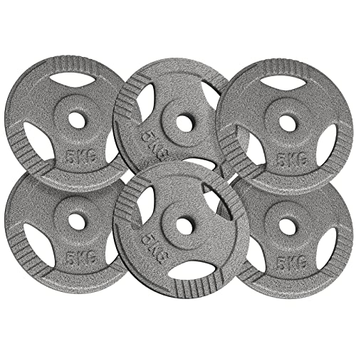 Physionics® Hantelscheiben Set - 1x5/2x5/4x5/6x5/1x10/2x10/4x10/6x10 kg,...