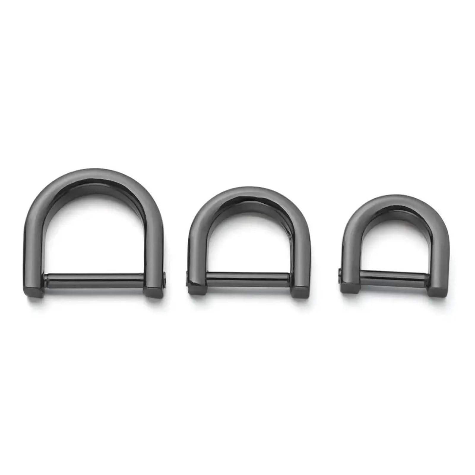 Protezioni angolari in metallo per borse, 60/150 pezzi con chiusura ad anello a D con fibbia ad anello a vite aperta, in pelle, per borse artigianali (nero, 60 pezzi, 19 mm)