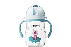 Glass Sippy Cups for Toddlers 1-3: Tritan Sippy cups, No Spill Toddler Water Bottle