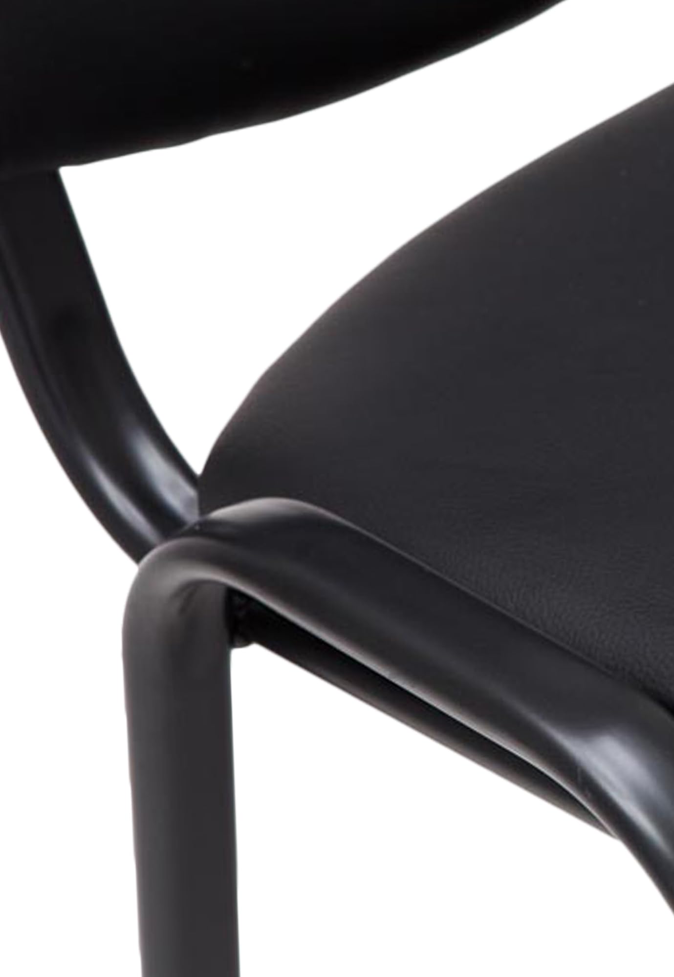 CLP Silla de Visitas Ken en Cuero Sintético I Silla de Conferencias Apilable I Silla de Reuniones Capacidad máx. 120 kg I Color:, Color:Negro