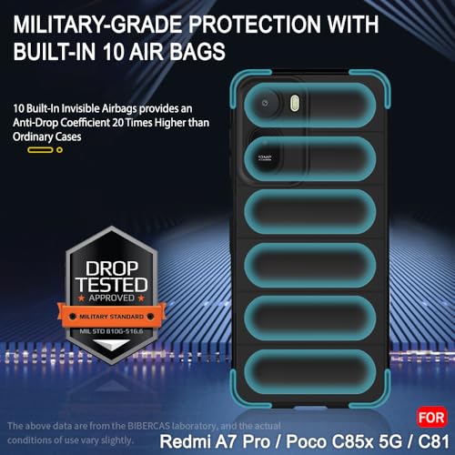 Image of TheGiftKart Liquid Silicon Back Cover Case for Mi Redmi A7 Pro /Poco C85x 5G / C81 | Shockproof Military Grade Protection | Micro-Fibre Cloth On Inner Side | Anti-Slip Grip Case Cover (TPU, Black)