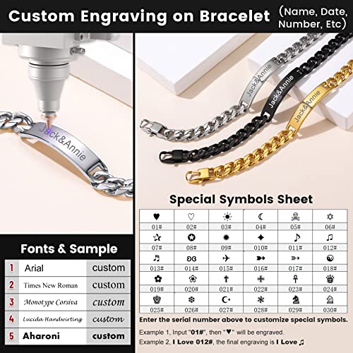 Goldchic Jewelry Personalized Engravable Stainless Steel Id Bracelets For Men Women, Name Plate Identity Bracelets,Birthday Gift #TOP1