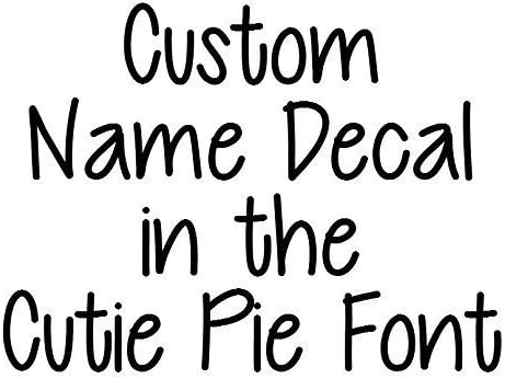 Custom Name Decal - Cutie Pie Font - Select Your Size and Color - Tons of Glitter Color Choices!
