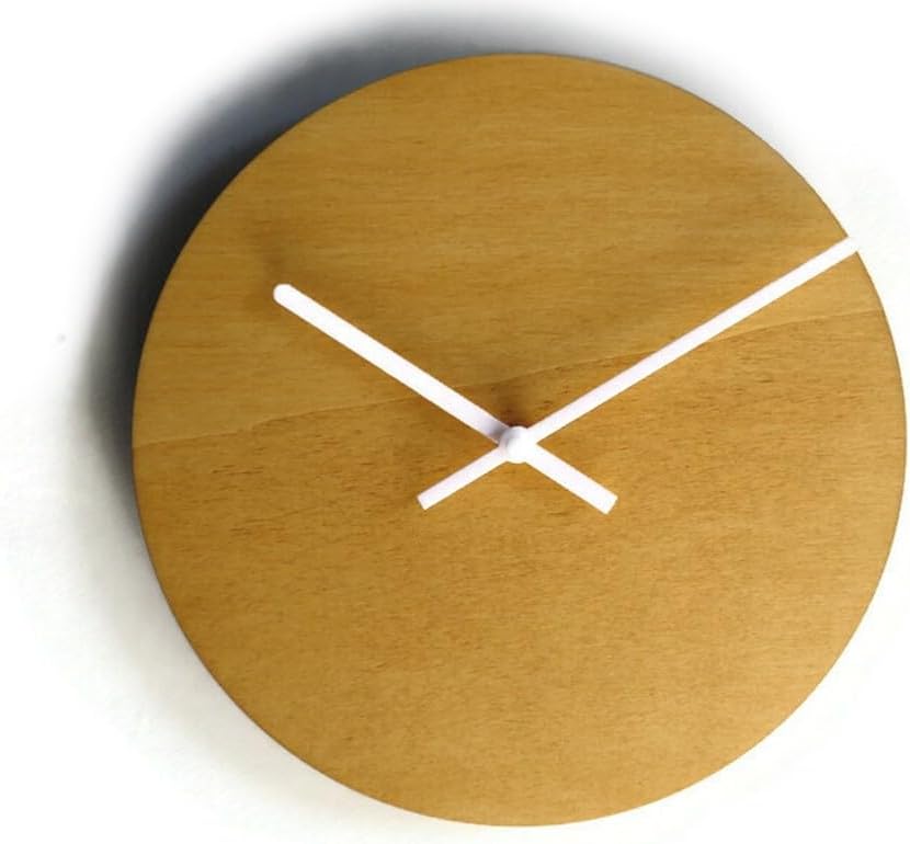 Minimalist wooden quiet wall clock teal for living room round no ticking wall clock compact modern home timepiece small designer bedroom clock silent clock face office decor gift idea