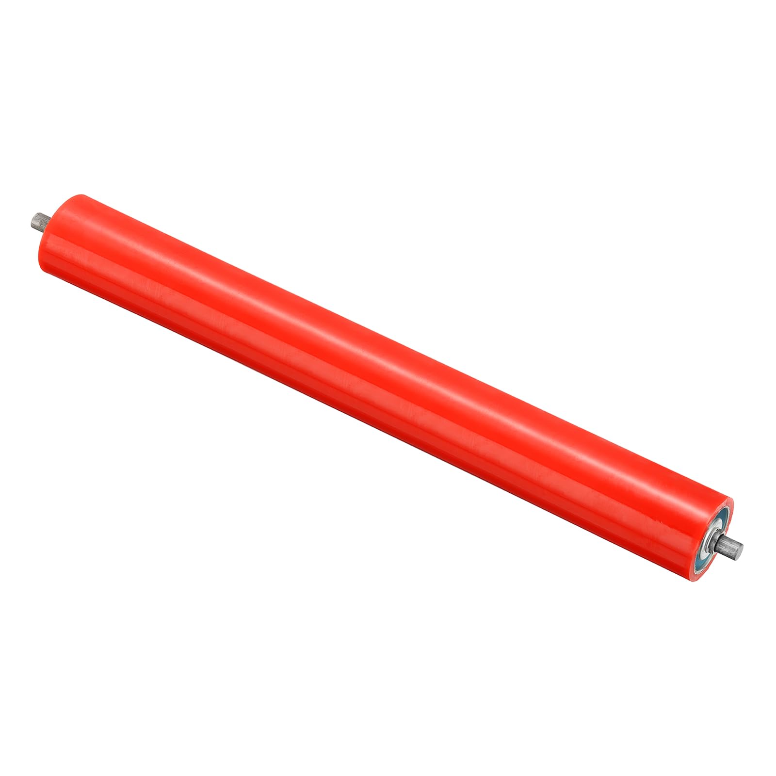 PATIKIL Transportador Poliuretano Recubierto Rodillo 4" Diámetro 20" Longitud, 1 Paquete Inoxidable Acero Transmisión Reemplazo Parte Galvanizado Extremo, Rojo