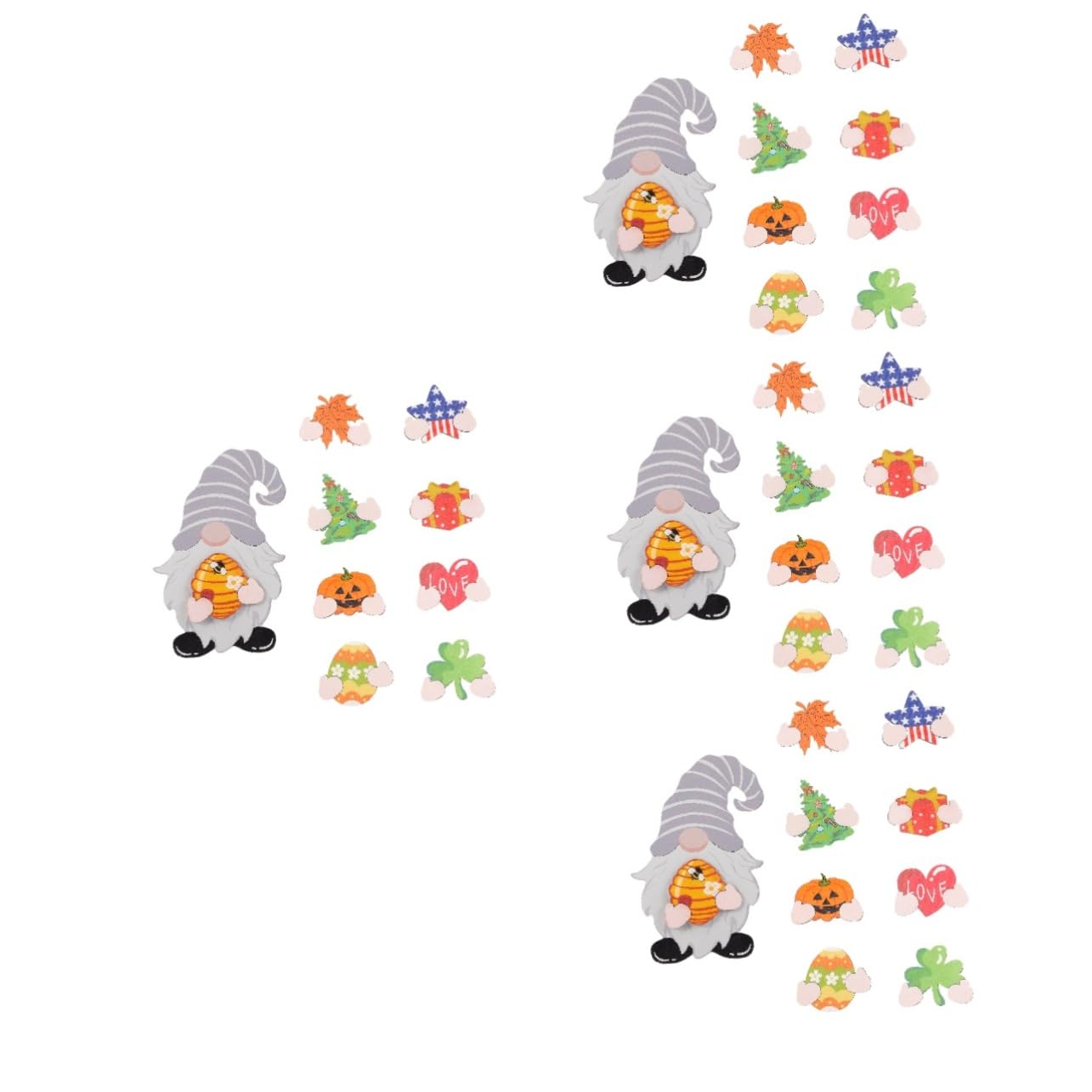 Ciieeo 4 Sätze Halloween-Ornamente Tür Festival-Desktop- Bastelzwerg Austauschbare Gnomenzeichen Hausgemachte Ornamente Abnehmbare Wichtelschilder Freistehende Gnomenschilder Magnet