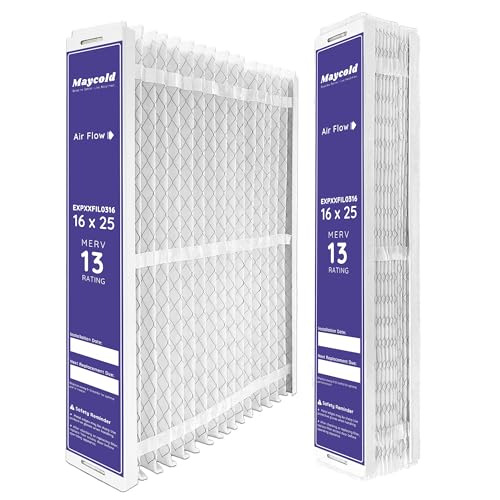 Filtre à air MERV 13 pliable 16x25x5 contre les poussières fines lot de 2