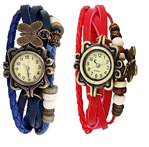 Glitter Retro Analog watch combo Blue and Red RTROCMB01 (B01MF77138) Amazon Price History, Amazon Price Tracker