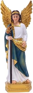 MOOCOCO Archangel Raphael Statue - 9 Inch Resin Sculpture for Catholic Gift and Home Decor