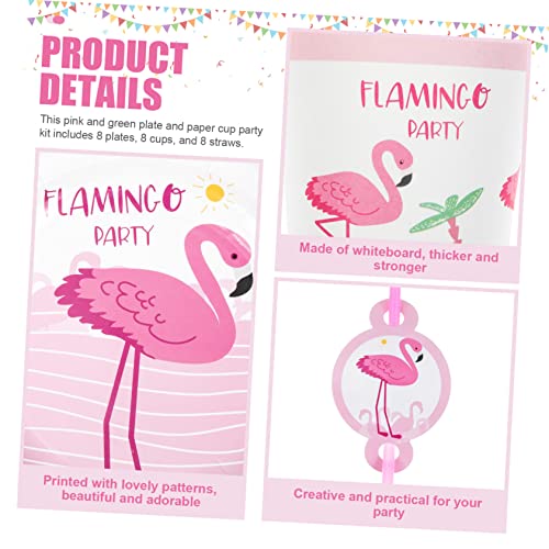 MAGICLULU 1 Conjunto De Prato Descartável Copos De Despedida De Solteira Utensílios De Mesa Flamingo