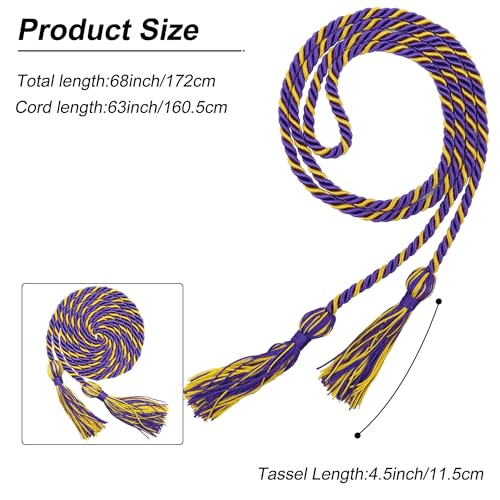 Image of GraduationMall Graduation Honor Cord 68 inch PurpleGold