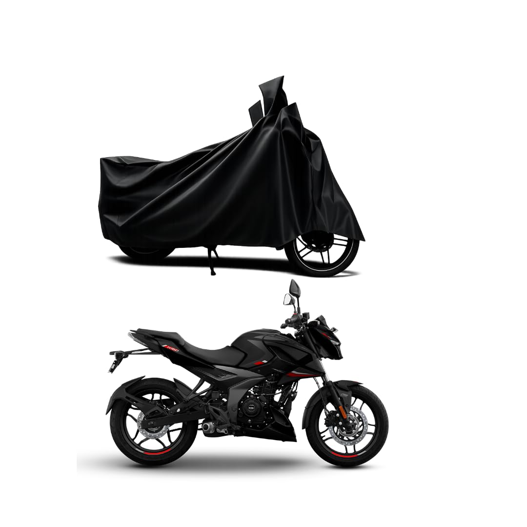 Waterproof & Dustproof Bike Cover for Bajaj Pulsar N160 | Premium Black Motorcycle Body Cover with Secure Buckle Strap | Full Bike Protection Cover | Easy to Use & Washable-image-31