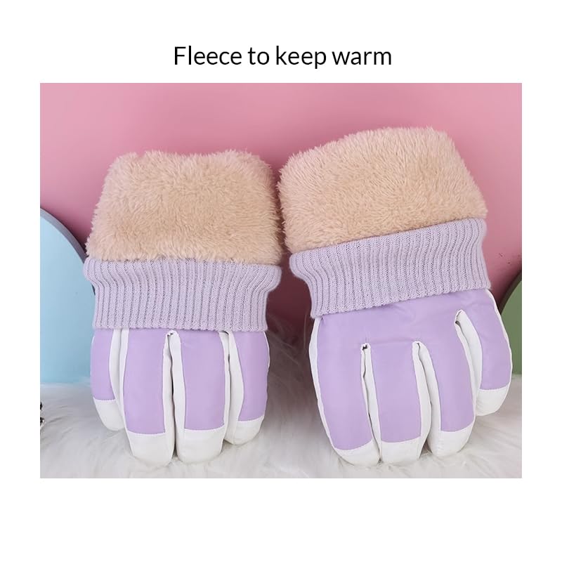 Customized Ski Gloves, Personalized Snow Gloves with Name/Logo/Image, Waterproof Non-Slip Velvet Warm Snowboarding Gloves with Adjustable Elastic Buckles for Men Women Snowmobile Skiing Outdoor Winter