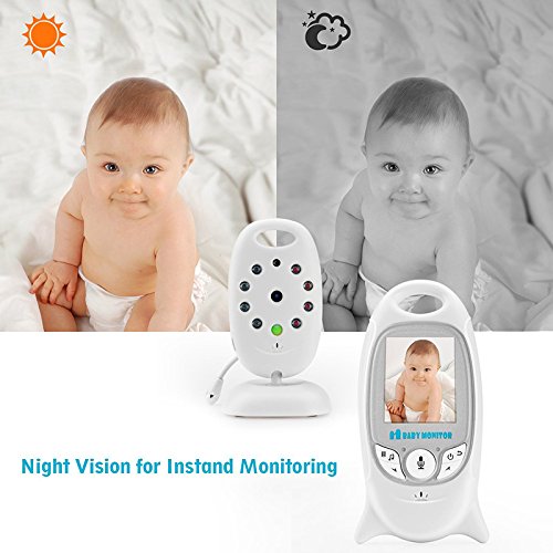 Monitor de bebé inalámbrico – Monitor de temperatura, visión nocturna, canciones de cuna, pantalla de 2,4 pulgadas, audio bidireccional