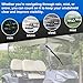No Drill Universal Golf Cart Windshield Wiper Blade Kit with Manual Wiper Arm and Bracket, Fit for Ezgo | Yamaha | Club Car, with A Frameless Wiper Blade Replacement