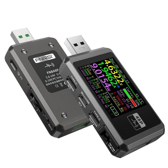 Voltmètre USB FNIRSI FNB48P en métal CNC pour test de capacité Type-C