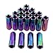 JDMSPEED Neo Chrome 60MM Aluminum Extended Tuner Lug Nuts Replacement for Wheel Rims M12X1.5 20PCS