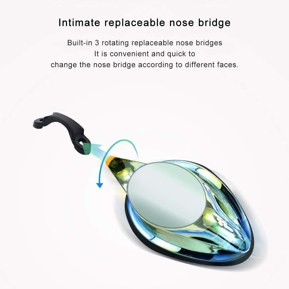 Occhialini da Nuoto con Anti nebulizzazione e nasello Regolabile - Lenti a Specchio con Protezione UV per Bambini, Ragazzi, Uomini e Donne(3-Pack)