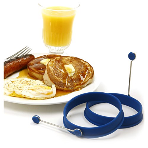 Norpro Silicone Round Pancake/Egg Rings, 2 Pieces, Blue #TOP3