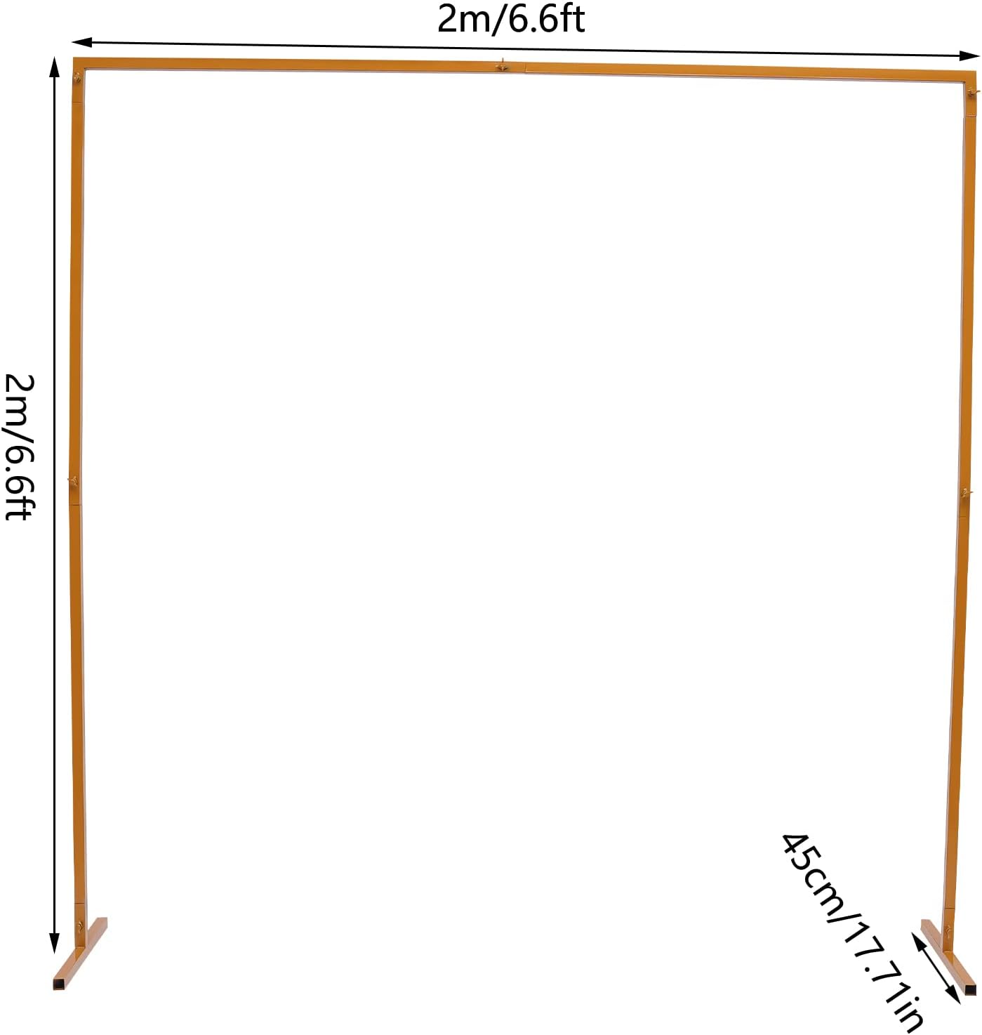 Rectangular Wedding Arch, Metal Square Backdrop Frame Stand for Wedding Props Decoration, Heavy Duty Balloon Archway for Ceremony Reception (L6.56 x H6.56ft)