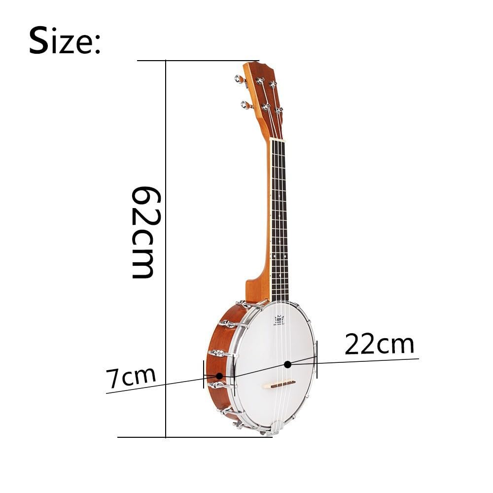 Banjo, Instrumento étnico occidental, Banjo de 4 cuerdas, Banjolele Material Sapele, Guitarra Principiante para Tocar, Instrumento Plucado, Instrumento de Guitarra, Guitarra de Madera, Guitarra