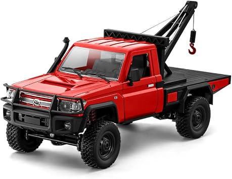 1/12 RC Crane Truck, MN-82T LC79 RC Rock Crawler, 4WD Off-Road Tow Car RTR 2.4GHz RC Pick-up Trail Truck for Adults Hobby Toys Red