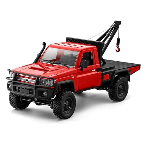 1/12 RC Crane Truck, MN-82T LC79 RC Rock Crawler, 4WD Off-Road Tow Car RTR 2.4GHz RC Pick-up Trail Truck for Adults Hobby Toys (Red)