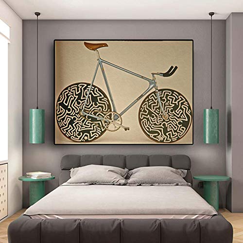 Affiche rétro de vélo abstrait pour créer une ambiance chaleureuse dans la chambre
