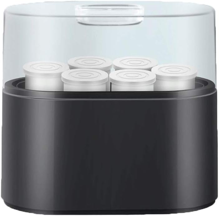 Yogurt machine, household yogurt machine, fully automatic dormitory, handmade glass ceramic cup (Color : Black)