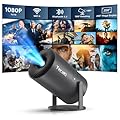 Mini Portable Projector with WiFi and Bluetooth,Support Movie Projector 1080P HD,Auto Keystone Correction,180° Rotatable,Compatible with TV Stick, HDMI, USB, Smartphone, Laptop (Grey)
